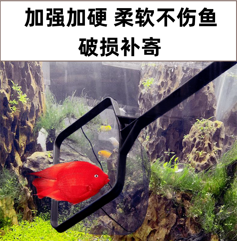 鱼缸鱼捞 渔捞水族箱抄网捞鱼网兜长方形鱼捞手抄鱼网金鱼观赏鱼 - 图3