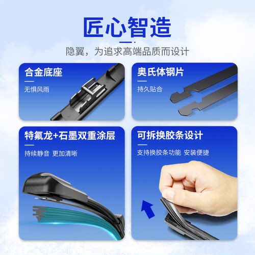 隐翼适用本田冠道urv雨刮器片进口胶条UR-V原厂专用静音无骨雨刷 - 图2