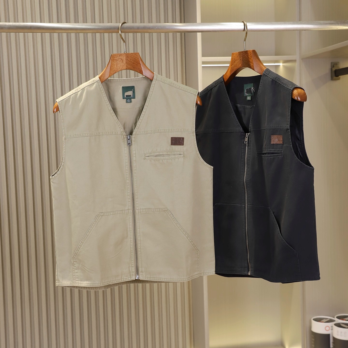 全棉水洗棉~秋冬男士情侣款加厚百搭时尚休闲背心马甲外套 - 图0