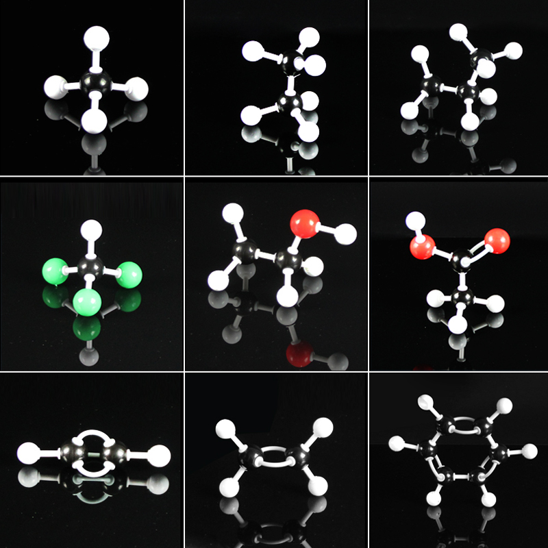 初高中有机无机化学分子结构模型球棍比例模型晶体演示用实验器材VSEPR学生用教具学具套装乙酸分子碳60模型-图3