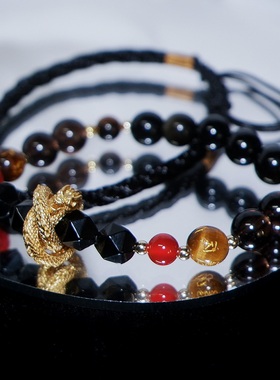 KITTO|【重岳】明日方舟同人印象礼物黑曜石虎眼石小众手链