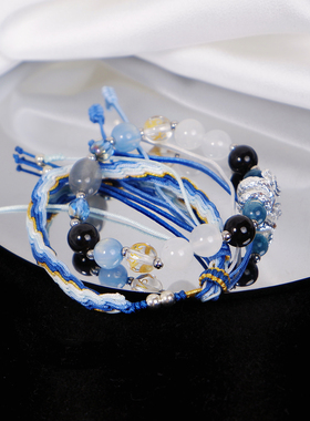 KITTO|【令】明日方舟同人印象礼物银曜石玉髓小众手链轮回手绳