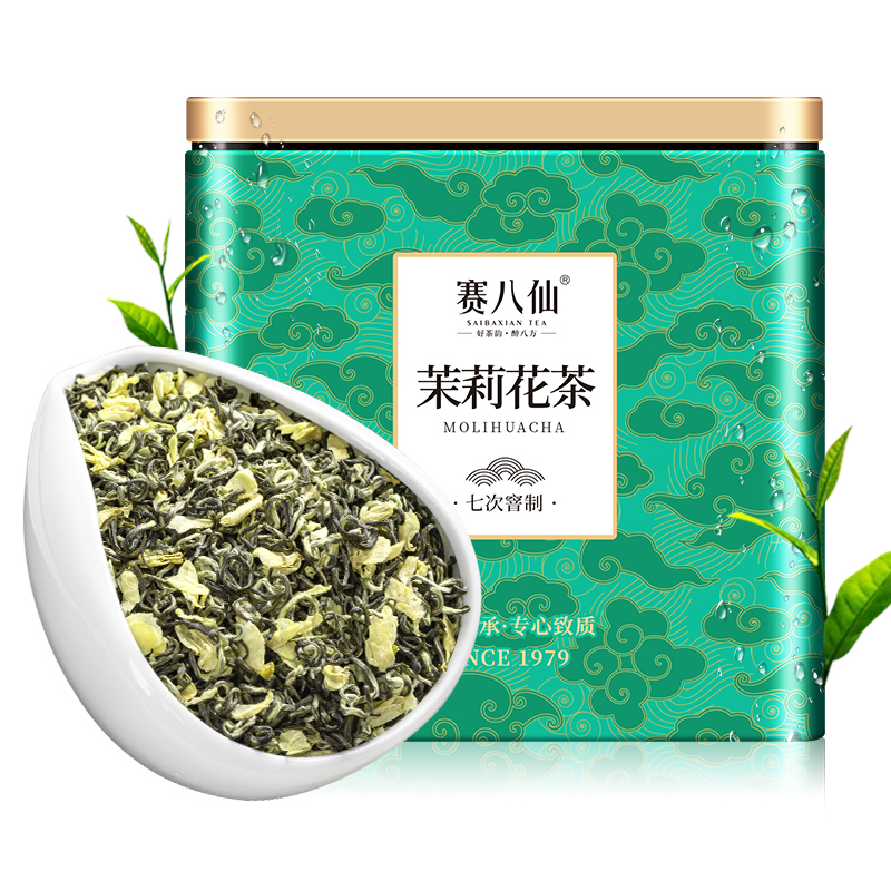 正宗茉莉花茶2024新茶特级川派茉莉飘雪花茶毛尖绿茶罐装茶叶250g - 图3