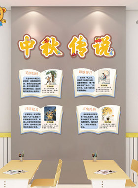 幼儿园传统节日环创小学中秋节板报布置装饰墙贴诗中寻月节日习俗