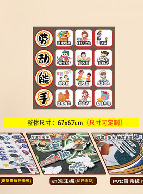 小学班级文化墙布置墙贴劳动主题