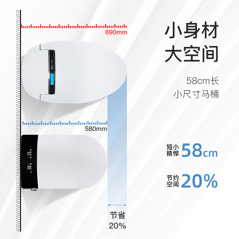 家用全自动一体式多功能智能马桶家用无水箱电动小户型坐便器 - 图0