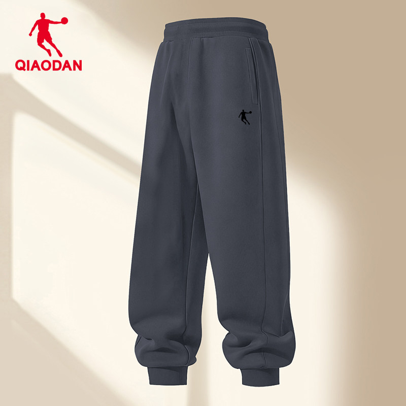 乔丹运动裤男休闲加绒保暖束脚卫裤2026春季新款外穿跑步百搭长裤,淘宝优惠券,粉丝福利购,淘宝优惠卷