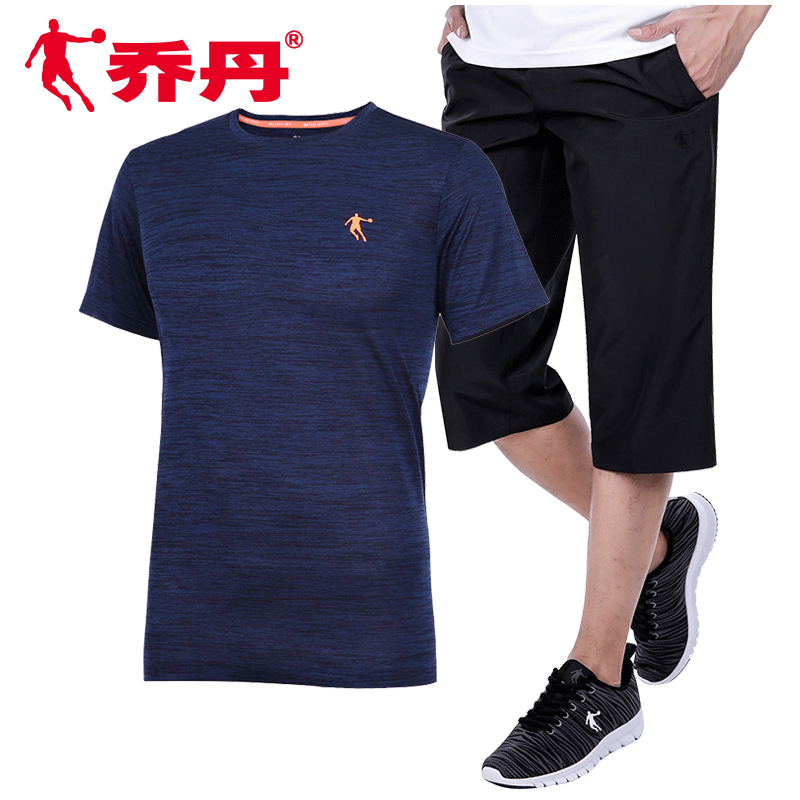Jordan Short Sleeve T-shirt for Men Spring New Sports Capris Shorts for Running, Fitness, Summer Sports Set for Men