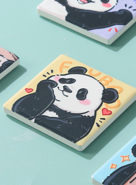 成都熊猫陶瓷冰箱贴 四川旅游纪念品 大熊猫基地文创美浓烧磁吸贴