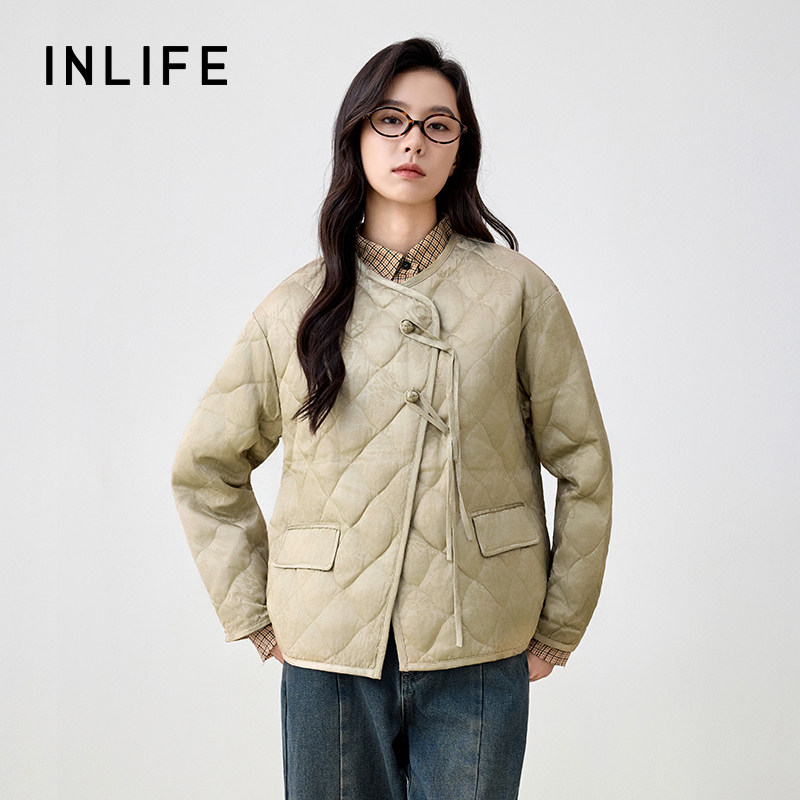 伊纳芙新中式盘扣鸭绒羽绒服女冬季新款高级轻薄保暖圆领外套,淘宝优惠券,粉丝福利购,淘宝优惠卷
