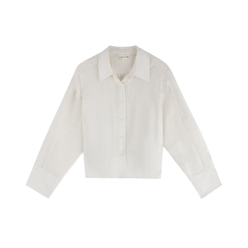 伊纳芙短款宽松抽绳收腰衬衫女春季新款高级独特薄款休闲透气衬衣,淘宝优惠券,粉丝福利购,淘宝优惠卷