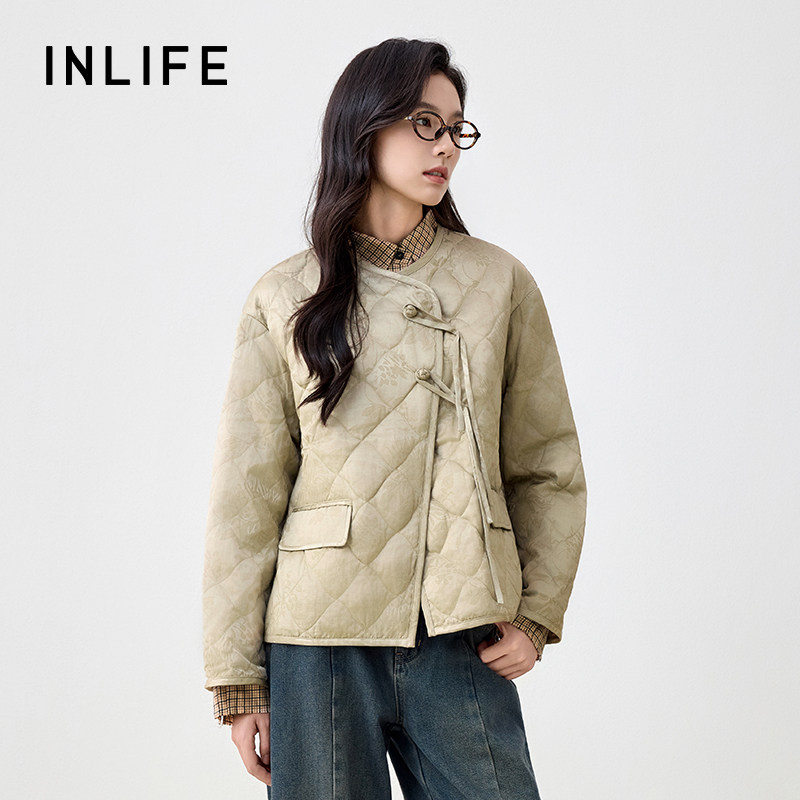 伊纳芙新中式盘扣鸭绒羽绒服女冬季新款高级轻薄保暖圆领外套,淘宝优惠券,粉丝福利购,淘宝优惠卷