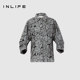Inlife French dropped shoulder three-quarter sleeve printed shirt