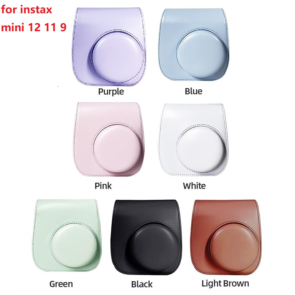 润哲  适用拍立得mini12保护壳相机包富士相机保护套复古皮质保护壳硅胶套mini11/mini9专用收纳包搭配好看 - 图0
