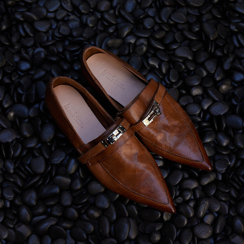 Le' Murmure “Geek Chic”重磅意大利水洗马皮 尖头马衔扣乐福鞋 - 图2