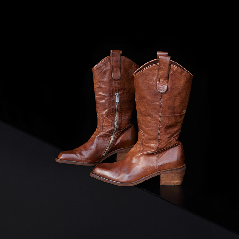 Le' Murmure 万变不离其“棕”原胚重工水洗马皮 中筒手工西部靴,淘宝优惠券,粉丝福利购,淘宝优惠卷