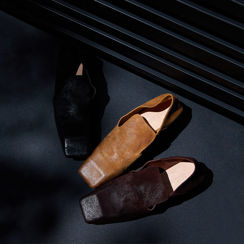 Le' Murmure「托斯卡纳」几何斜切松弛感 时髦水洗 粗跟便士单鞋,淘宝优惠券,粉丝福利购,淘宝优惠卷