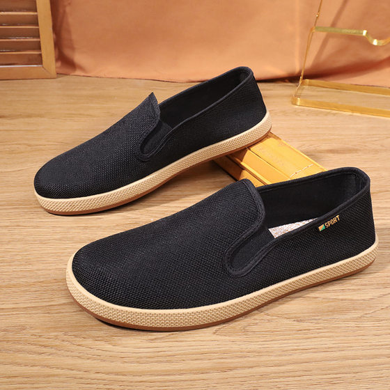 Old Beijing cloth shoes, soft sole, comfortable black work shoes