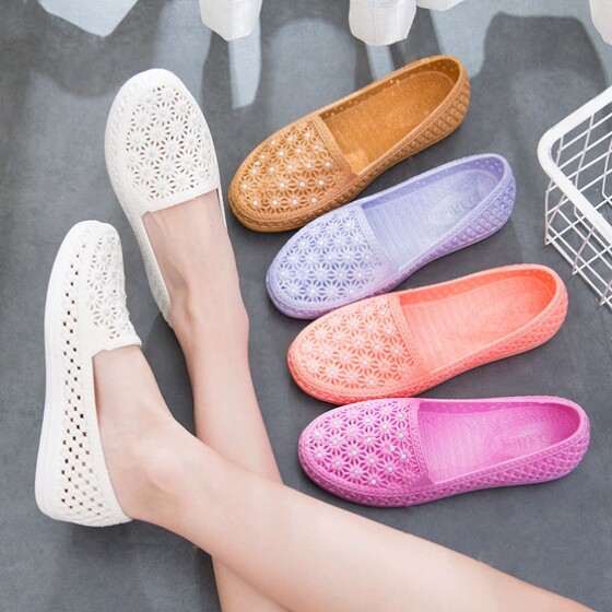 Summer plastic sandals for middle-aged and elderly mesh breathable