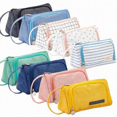 安蔻笔袋女大容量简约小清新可爱帆布文具袋创意铅笔盒文具盒初中生韩版网红ins潮日系韩国女生高中生小学生 虎窝淘