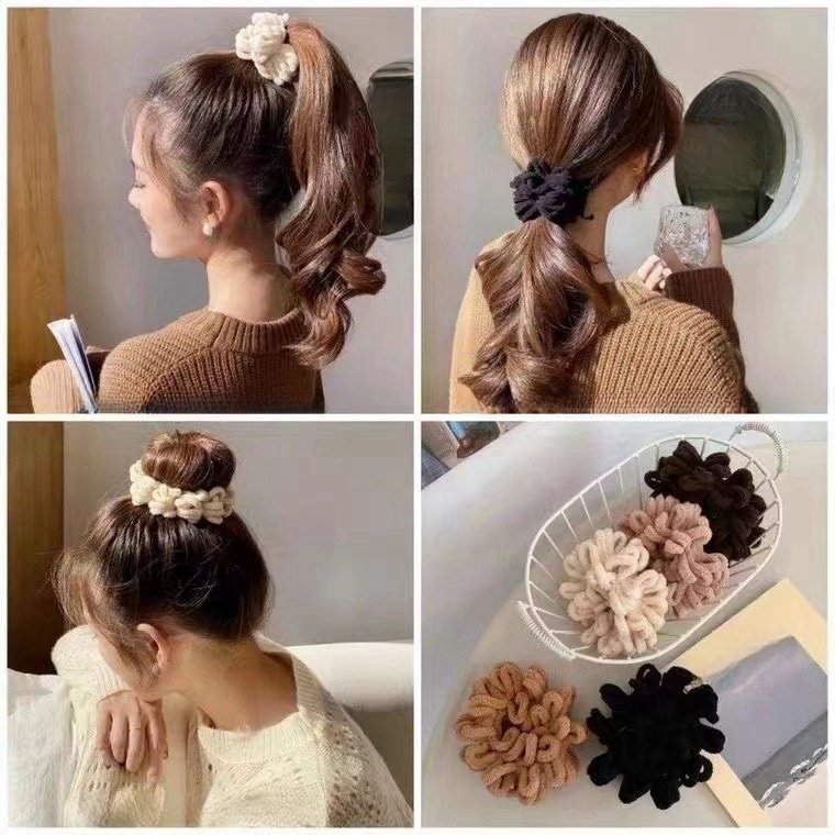 高端精致清新毛绒发圈女简约百搭马尾高弹力发绳丸子头橡皮筋头绳,淘宝优惠券,粉丝福利购,淘宝优惠卷