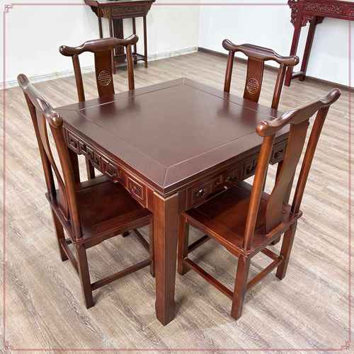 八仙桌实木方桌子客厅家用农村中堂老式实木餐桌饭店圆形正方形桌 - 图3