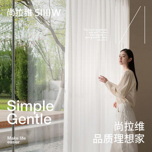 【尚拉维】幻影纱纱帘透光不透人客厅卧室阳台飘窗现代窗纱帘原版 - 图3