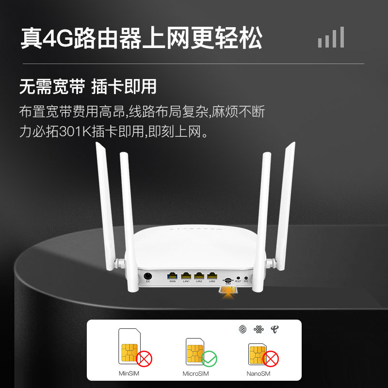 T400-304K力必拓4G工业级路由器随身wifi插卡全网通百兆网口DTU无线转有线车载CPE户外联网传输 - 图2