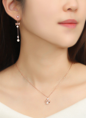 COTTINY韩版时尚蝴蝶结女仿珍珠