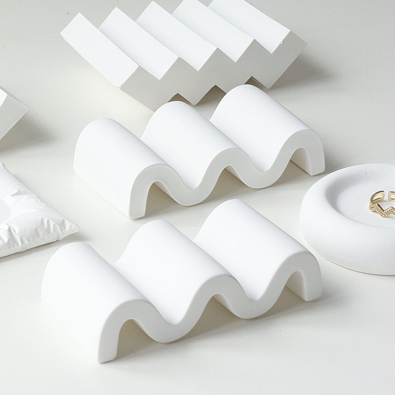 ins极简白色波浪形不规则楼梯款石膏拍照道具摄影装饰摆件背景首饰项链戒指耳环珠宝美妆香水摆拍小道具,淘宝优惠券,粉丝福利购,淘宝优惠卷