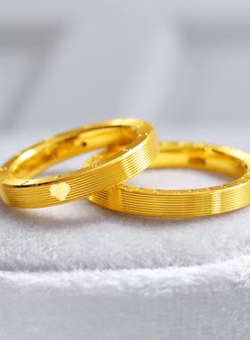 女时钟戒指情侣对戒黄金cnc工艺