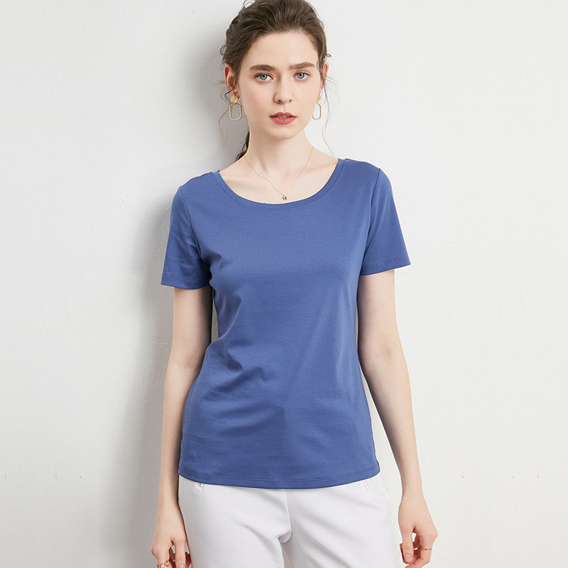 高端定制丝光棉圆领t恤2020打底衫 祥绒腾跃T恤