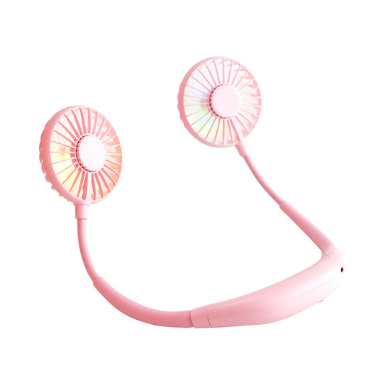 Lazy neck hanging fan usb small portable rechargeable