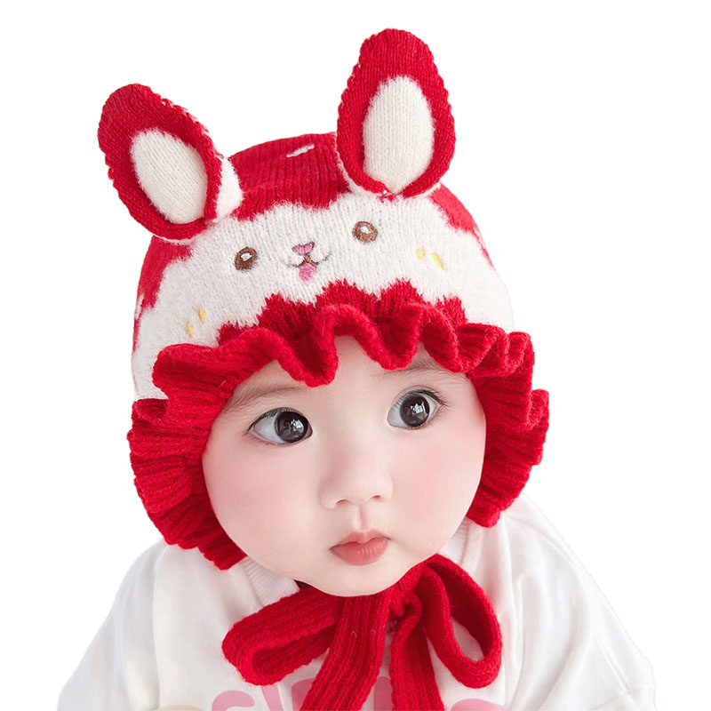 婴儿帽子秋冬季公主女宝宝针织毛线帽可爱超萌婴幼儿女童护耳帽潮,淘宝优惠券,粉丝福利购,淘宝优惠卷
