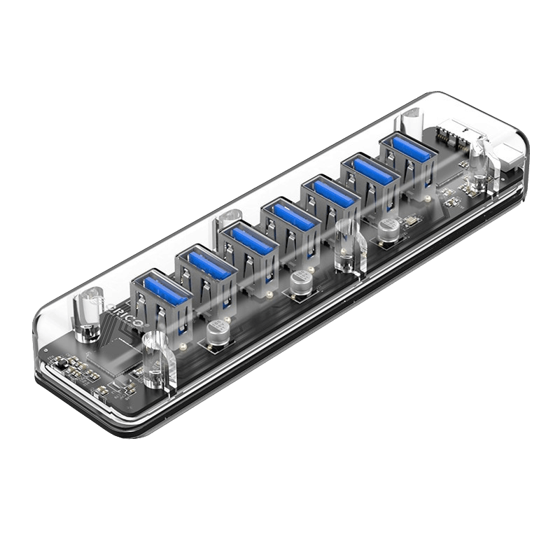 Orico/奥睿科 4/7口电脑usb3.0分线器USB全透明集线器电脑笔记本usb接口转换器一拖七扩展器外接HUB拓展器 - 图0