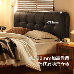 林氏KIDS家居中古风1米5实木床新款卧室复古软包双人床林氏木业