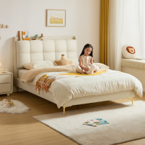 Lins Home Small Household Type Home Bedroom Light Extravagant Child Bed Girl puff cream Wind Princess Bed Lins Wood Industry