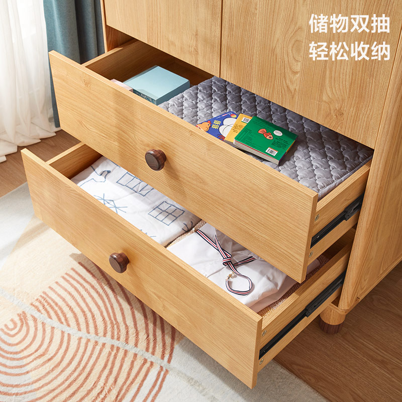 儿童房衣柜男孩女孩衣橱收纳组合柜子卧室家具林氏政府补贴木业 - 图1