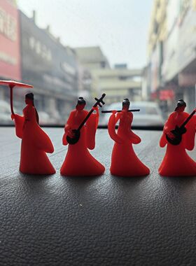 迷你紫霞仙子国风小摆件微缩人物江湖故人微景观盆景撑伞吹笛子