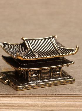 黄铜微景观配件假山古楼阁盆景水陆缸鱼缸摆件中式古建筑微缩模型