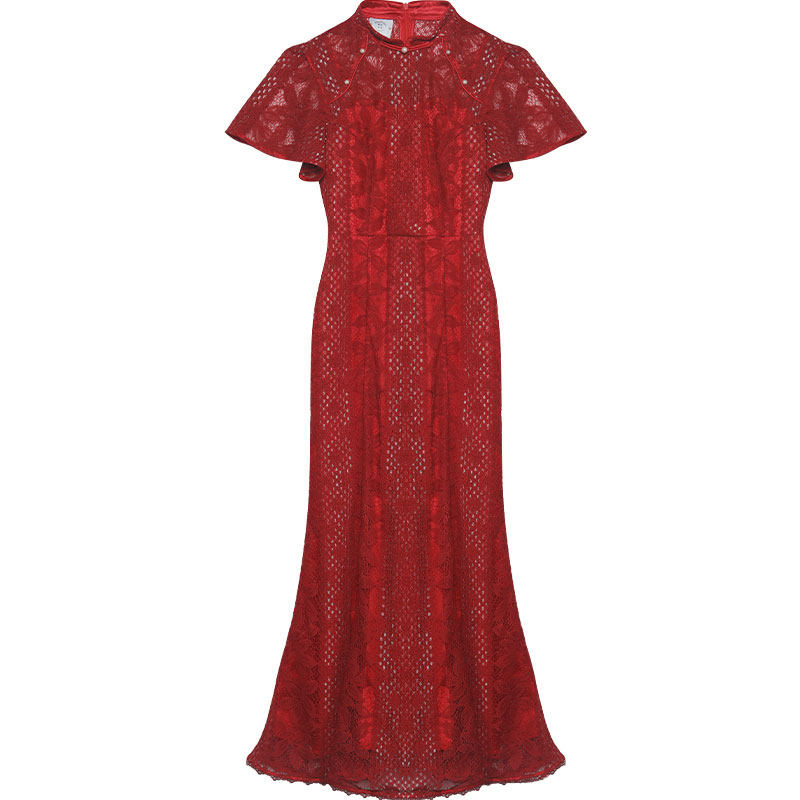 槿爷醉绯红2020秋冬新品鱼尾连衣裙 槿爷旗舰连衣裙