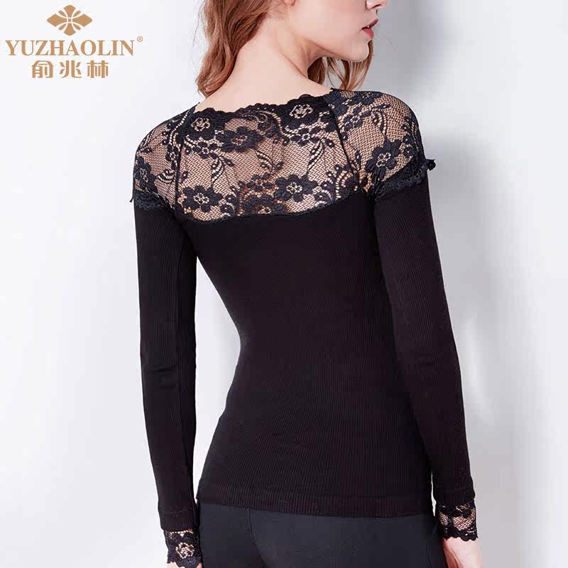 俞兆林长袖蕾丝镂空性感内搭衣小衫 俞兆林联翼保暖上装