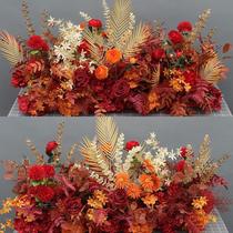 New Wedding Celebration Big land Flowers Emulated Silk Flowers finished Decoration of the Eugalie Flower Platoon Ttai Road Leading Wedding Floral Art