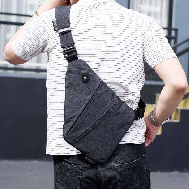 ipad mini数码收纳包男士枪包便携旅行单肩斜挎胸包出差旅游休闲斜挎运动背包多功能贴身潮流男包超薄防盗包 - 图2