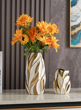 网红轻奢人物雕塑白金摆件装饰品