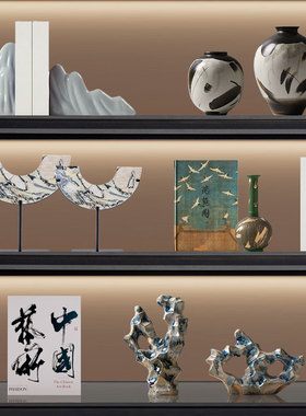 新中式软装饰品茶室茶壶陶罐摆件