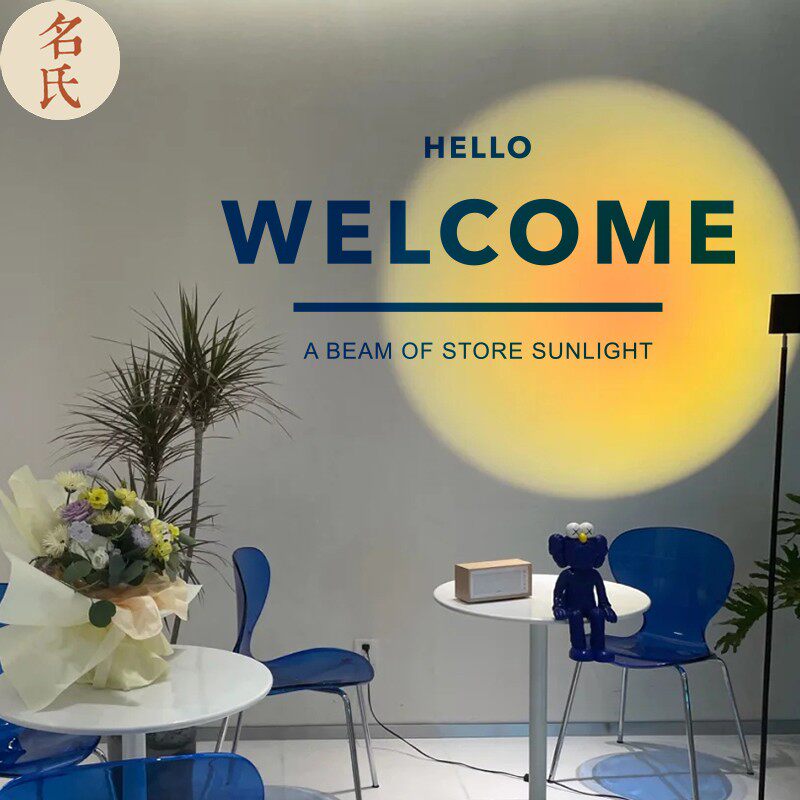 WELCOME欢迎光临克莱因蓝橱窗玻璃门贴纸网红咖啡烘焙甜品店装饰_虎窝淘