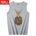 Nam Cực in áo cotton lỏng áo thể thao thể thao chạm đáy áo mồ hôi vest nam mùa hè thương hiệu áo thủy triều - Áo vest cotton