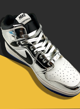 适配aj1mid液态金af1脚趾PU白金