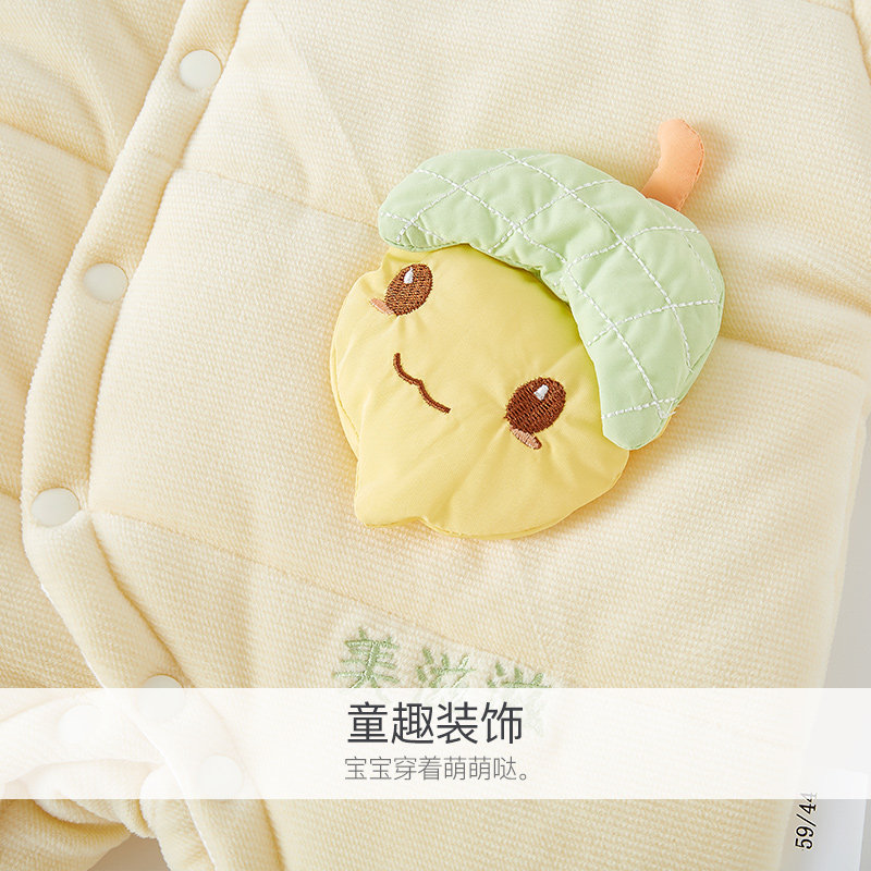 新生婴儿衣服秋冬季保暖夹棉哈衣 吉启萌童装连身衣/爬服/哈衣